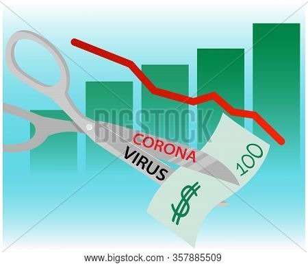 Coronavirus Covid-19 Impact On Global Economy And Stock Markets, Financial Crisis Concept. The Graph