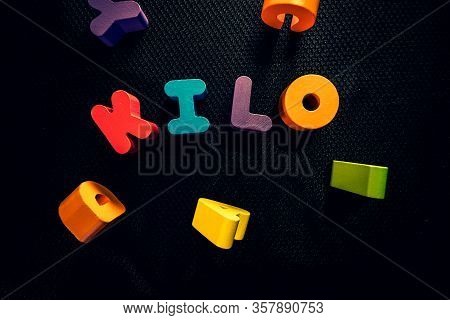 Kilo Metric Names Made With Colorful Letters