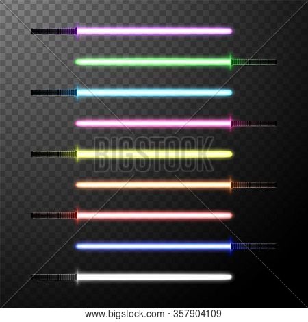 Isolated Light Sword. Laser Melee Weapon For The Fight During The Futuristic Wars