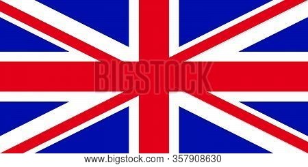 Official British Flag Of The United Kingdom. Union Jack. Proportions: 2: 1. Rgb Colors. Blue: 1, 33,