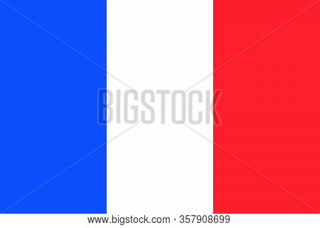 Official Flag Of France. French Flag. Proportions - 2: 3. Rgb Colors. Blue 0,85,164. White Safe. Red