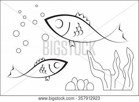 Fish Coloring Book In The Sea For Children