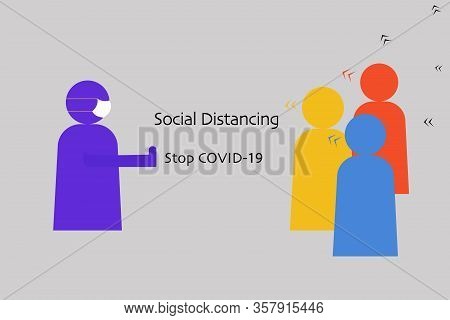 Social Distancing And Work From Home Concept, Coronavirus Pandemic 2019-ncov Prevention, Virus Sprea