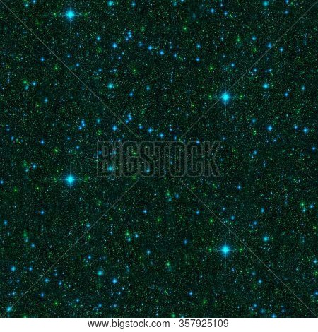 Outer Space Seamless Pattern. Turqouise Abstract Background. Outer Space Repeated Tile For Wrapping 