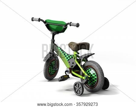 Black Kids Bike On White Background Image