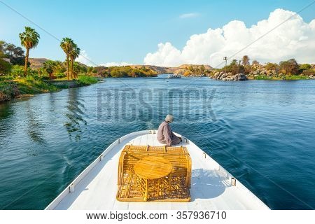Tourist Boat On River Nile In Aswan, Egypt