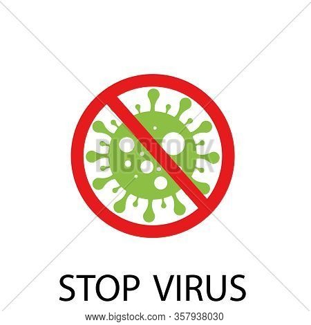 Stop The Virus. Stop Coronavirus. Crown Virus Icons. Separate On A White Background. Pandemic Flu Vi