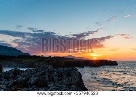 Cliffs At Bufones Of Pria In The Cantabrian Sea, Asturias