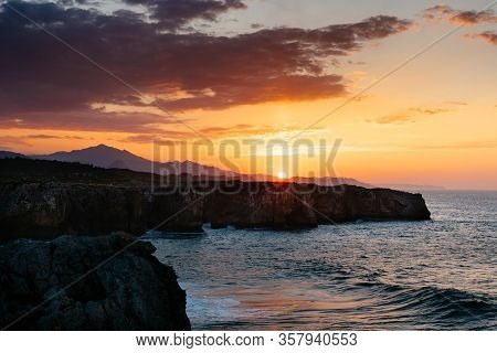 Cliffs At Bufones Of Pria In The Cantabrian Sea, Asturias