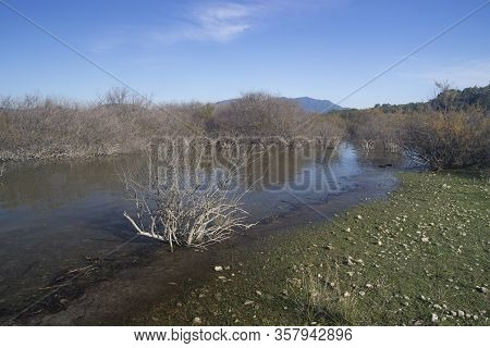 View Of The Monte Pranu Lake In Tratalias