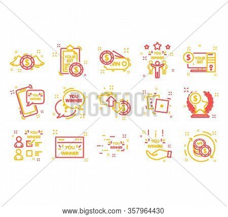 Simple Set Bet Icons. Bet Winnner. Icon In Colorful Style