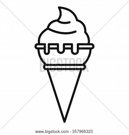 Milk Shake Ice Cream Icon. Outline Milk Shake Ice Cream Vector Icon For Web Design Isolated On White