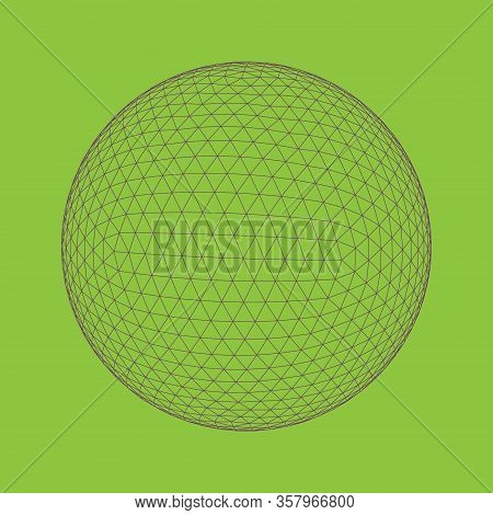 Vector Illustration Of Geo Shere. Perfectly Formed Geometrical Solid Mesh Or Polygonal Element. 3d T