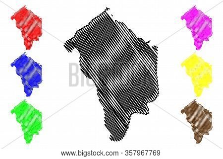 Makedonska Kamenica Municipality (republic Of North Macedonia, Eastern Statistical Region) Map Vecto