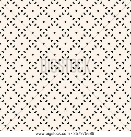 Simple Minimalist Vector Seamless Pattern. Abstract Black And White Geometric Texture. Subtle Minima