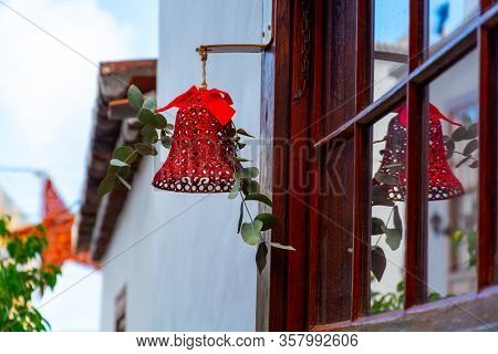 Old Charmant Houses In Los Llanos De Aridane, Tropical La Palma Island, Canary, Spain In Winter