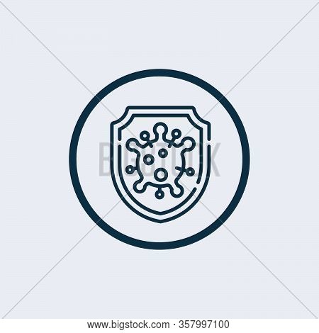 Coronavirus 2019-ncov. Corona Virus Icon. Black On White Background Isolated. China Pathogen Respira