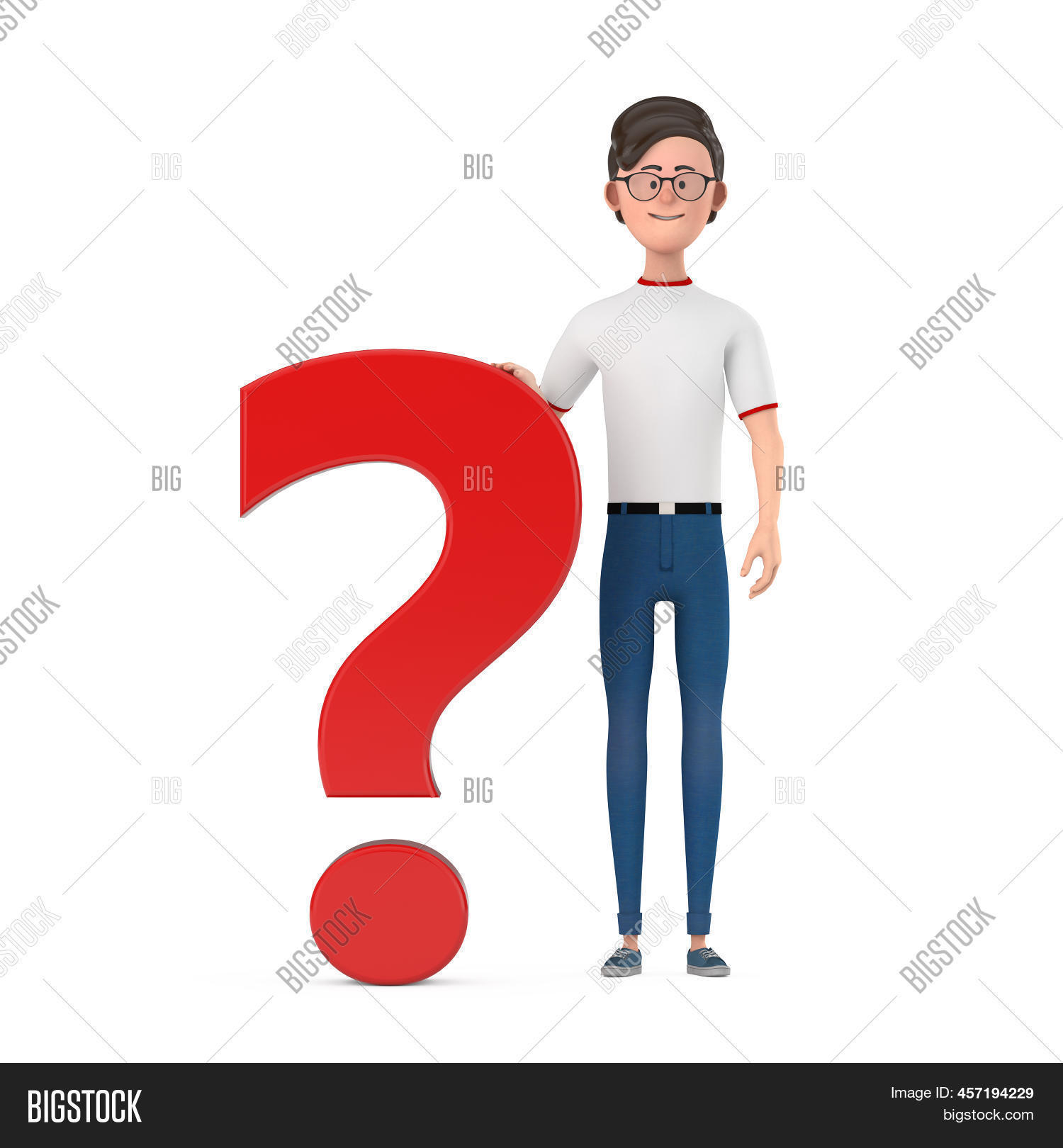 Question Man Character Cartoon Character Image & Photo (Free Trial) | Bigstock