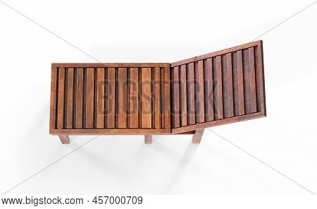 Orange Striped Beach Chair Isolated On White Background. 3d Rendering Of Beach And Ocean Vacations A