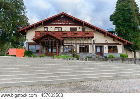Gramado, Rs, Brazil - May 16, 2022: Building Of Secretary And Municipal Center Of Culture Of Gramado