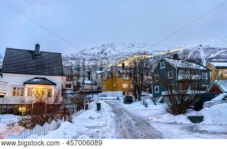 City Of Narvik In Nordland County Of Norway In Winter