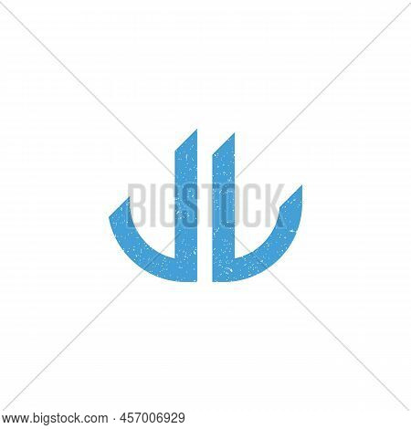 Abstract Initial Letter Uv Logo In Blue Color Isolated In White Background Applied For Capital Ventu