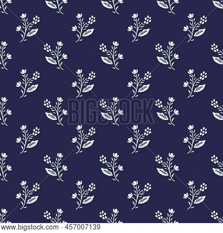 Seamless Floral Decorative Simple Vector Ditsy Pattern