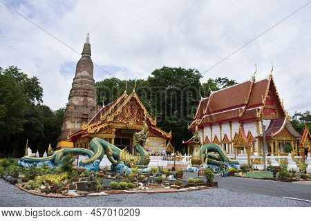 Ancient Naga Or Antique Naka Statue Of Wat Phra Kaew Temple For Thai People Traveler Travel Visit An
