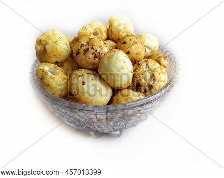 Fox Nuts Also Are Known As Makhana. Lotus Seeds. Masala Or Spicy Foxnuts.