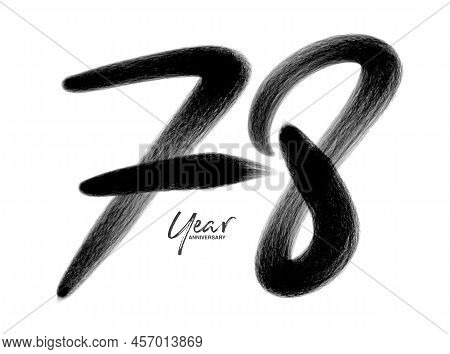 78 Years Anniversary Celebration Vector Template, 78 Years  Logo Design, 78th Birthday, Black Letter