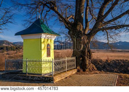 Chapel On The Outskirts Of The Stranske Village In Rajecka Valley, Slovakia, Europe.
