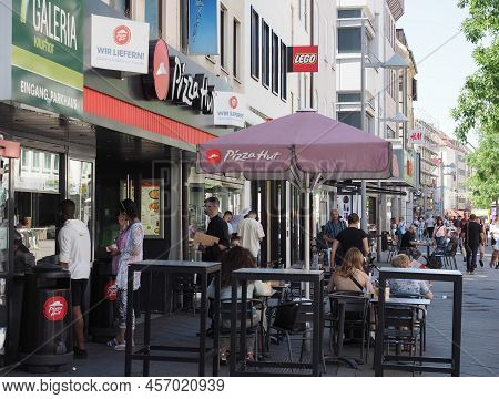 Nuernberg - Circa June 2022: Pizza Hut Shopfront Sign