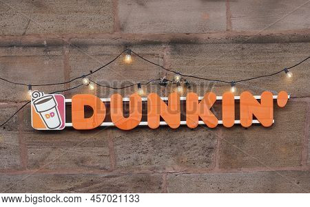 Canton, Usa - Circa June 2022: Dunkin' Storefront Sign