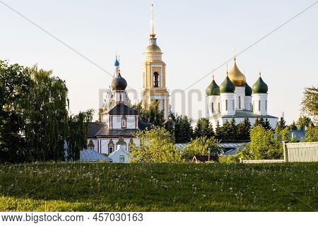 View Of Churches And Cathedral On Sobornaya Square From Yamskaya Tower Of Kolomna Kremlin In Old Kol