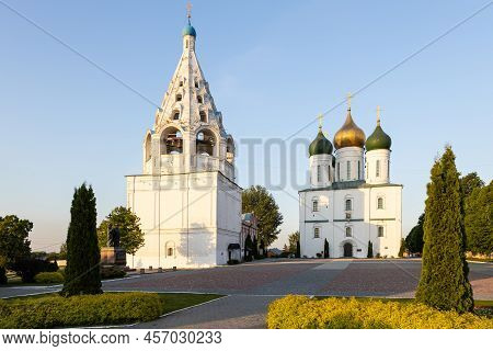 Assumption Cathedral With Bell Tower On Cathedral (sobornaya) Square Of Kolomna Kremlin In Old Kolom
