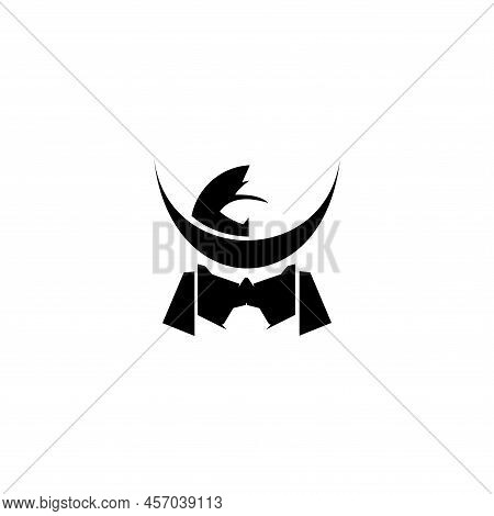 Ninja Warrior Logo Design Vector Template With Cute Style, Funny Vector Illustrations.