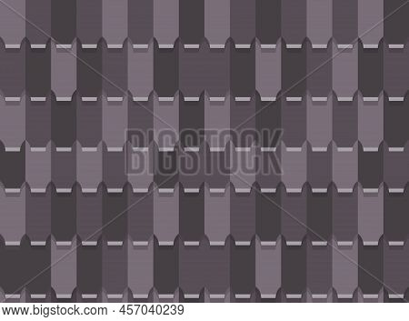 Seamless Tile Roof. Textured Pattern Of Repeat Ceramic Rooftop. Clay Tiles Texture Of House Covering
