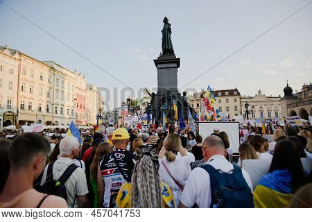 Krakow. Poland. 25.06.2022 International Peace Rally. Ukrainians Ask To Release Defenders From Azovs