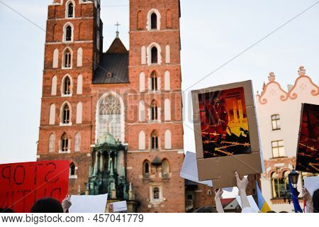 Krakow. Poland. 25.06.2022 International Peace Rally. Ukrainians Ask To Release Defenders From Azovs