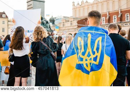 Krakow. Poland. 25.06.2022 International Peace Rally. Ukrainians Ask To Release Defenders From Azovs