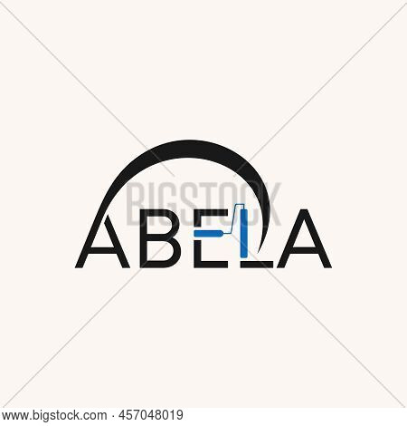 Simple And Unique Letter Or Word Abela Font With Paint Roller In El Image Graphic Icon Logo Design A
