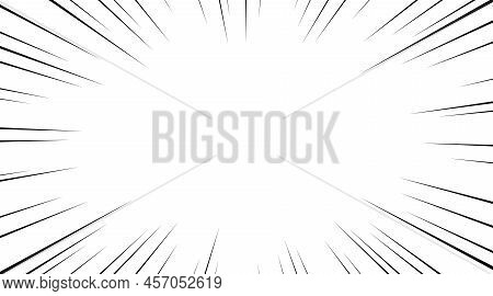 Manga Speed Burst Frame. Radial Anime Speed Lines. Crash Zoom Effect For Comic Book. Radial Lines Ov