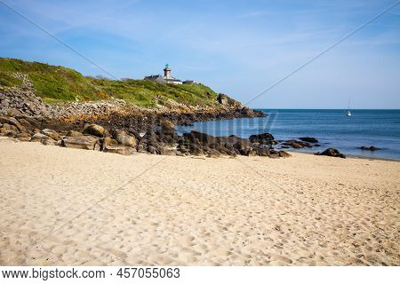 Chausey Island Coast And Lighthouse In Brittany, France