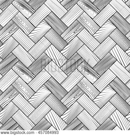 Wooden Parquet, Seamless Herringbone Pattern. White Hardwood Zigzag Laminate Floor. Wood Grain Textu