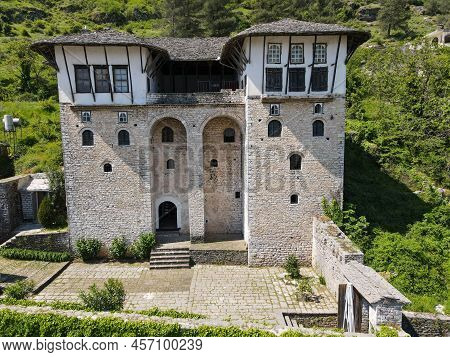 Drone View At A Traditional House Of Gjirokastra On Albania