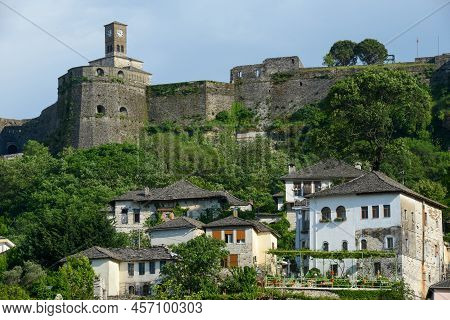 View At The Town Of Gjirokastra On Albania