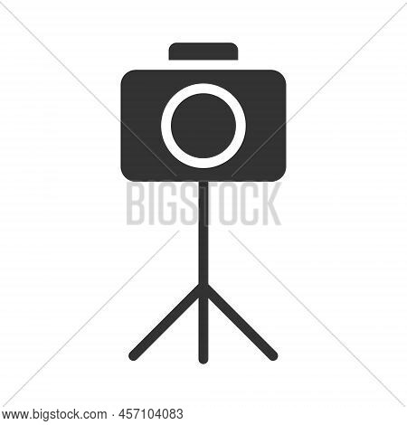 Camera On Tripod Vector Icon Isolated On White Background. Camera On Tripod Stock Vector Illustratio