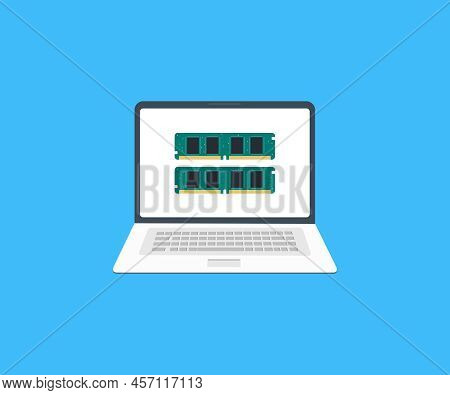 Memory Module Ddr4 Ram Installation In Laptop Logo Design. Mockup Of Check For Laptop, Ram Into The 
