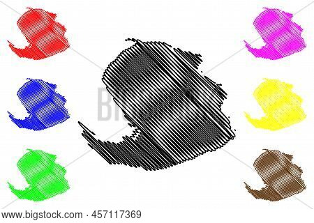 Isla De La Juventud Island (republic Of Cuba, Central America) Map Vector Illustration, Scribble Ske
