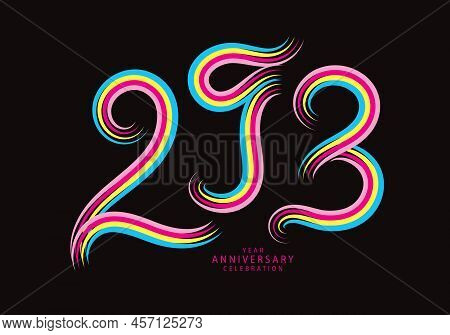 293 Number Design Vector, Graphic T Shirt, 293 Years Anniversary Celebration Logotype Colorful Line,